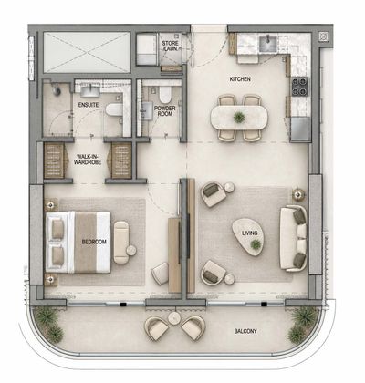 1 bedroom Premium floor plan