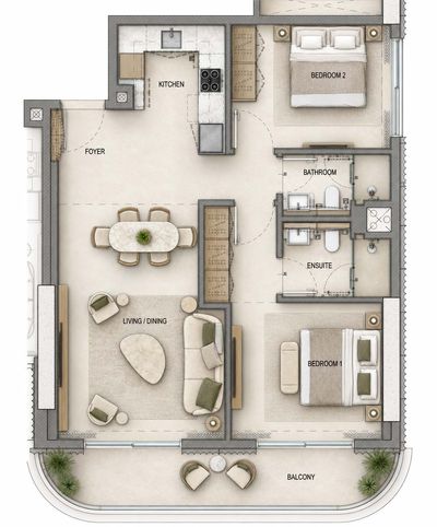 2 bedroom executive Executive floor plan